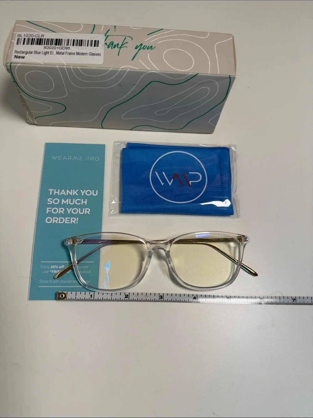 Wear Me Pro Clear Geometric Blue Light Glasses NWT